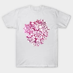 Magenta Cells Acrylic Pour Painting T-Shirt